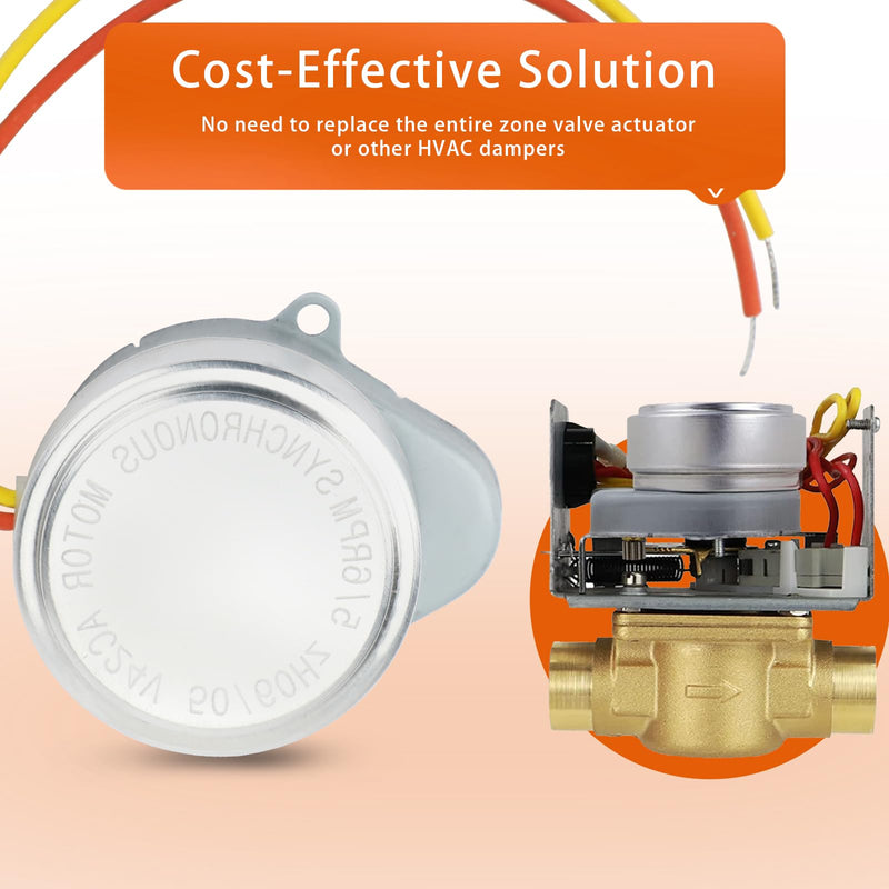 Honey-Well 802360JA Motor Compatible with V8043 or V8044 Zone Valves, 24V 50/60Hz 5RPM 1