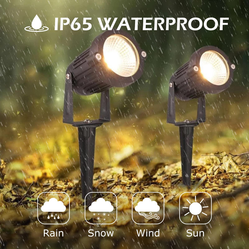 Low Voltage Landscape Lights Outdoor: 7W 700LM LED Landscape Lighting with Connectors for Tree Garden Yard Pathway | 12V 24V Warm White 2700K Spotlights | IP65 Waterproof | 6 Pack Warm White - 6 Pack