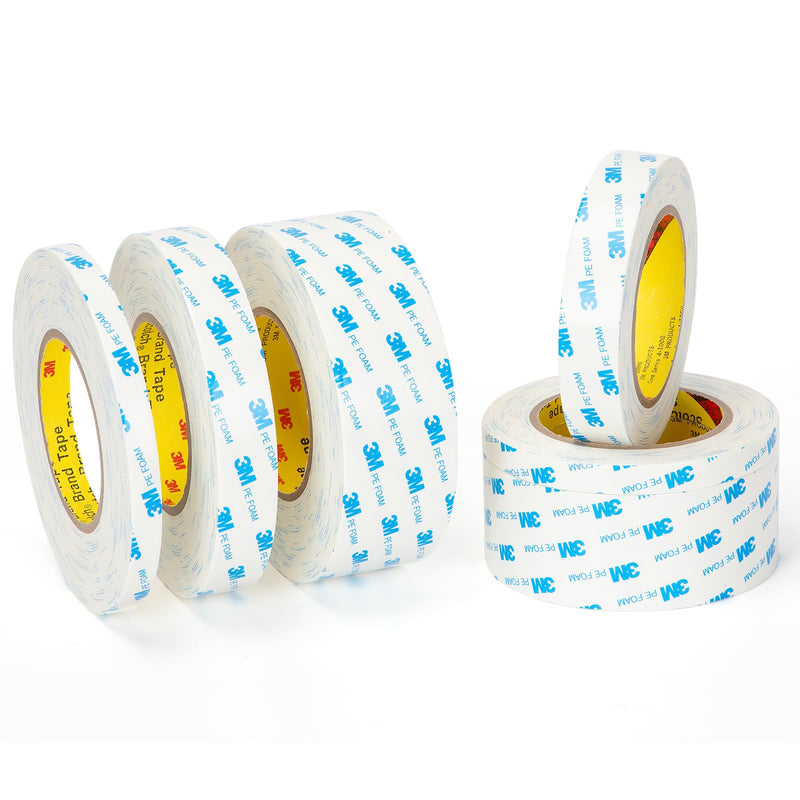 3M Double Sided Tape 0.5"×32.8Ft PE Foam Tape White 1600T 0.043" Thick Adhesive Tape Waterproof for Crafts Arts DIY Paint Picture Poster 0.5"x32.8Ft