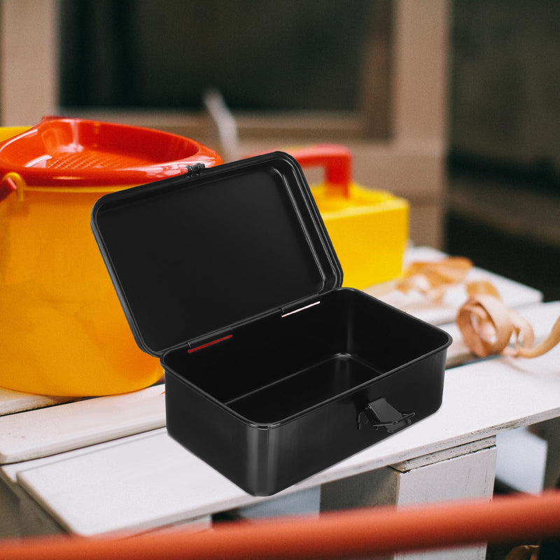 GANAZONO Small Tool Box 7.87X4.92X3.07In Portable Metal Toolbox Organizer with Buckle Compact Tool Storage Case for Home Garage Workshop