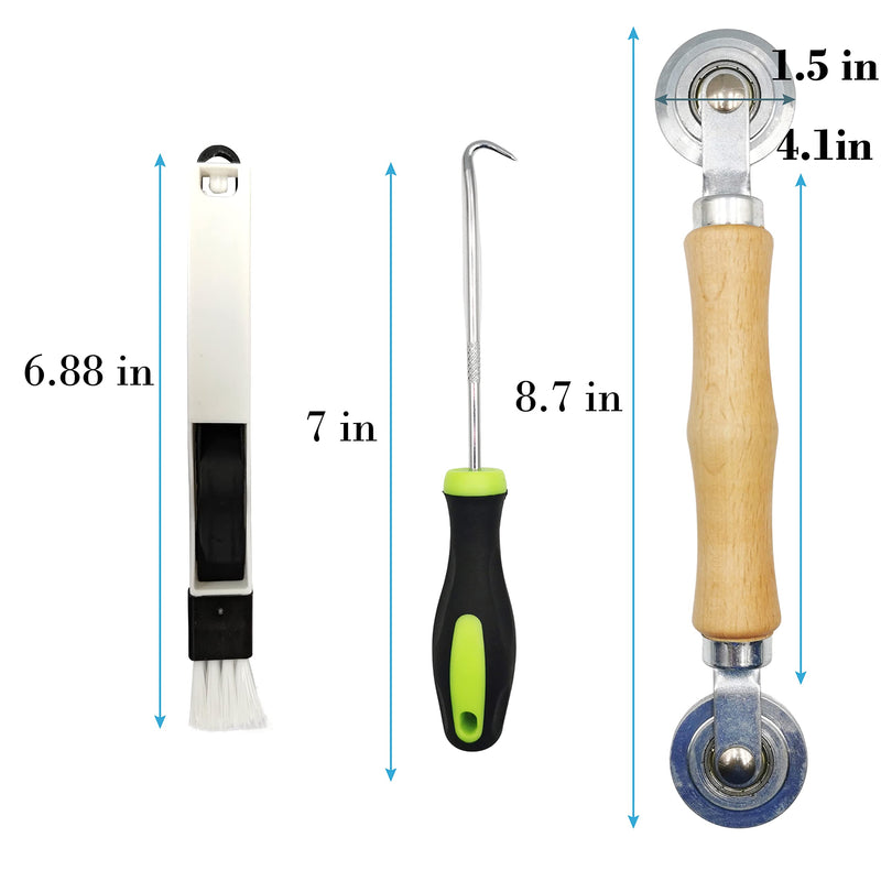 Screen Door Tool Kit - 20 Pieces Screen Installer Clips with Screen Rolling Tool and Removal Door Hook Screen Repair of Kit Mechanic Tools Set for Installing Window and Door Screens 4 In 1