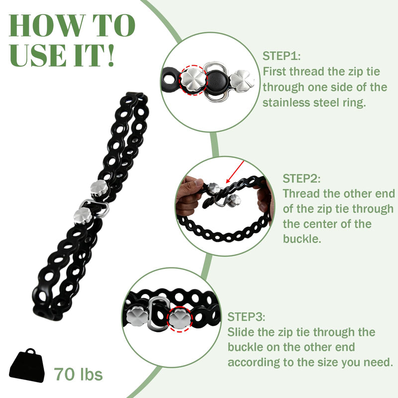 4PC Modular Gear Straps,Flexible Multi-Tool & Wearable Gadget for Everyday Carry, Heavy-Duty Bundling Organizer for Outdoor Adventure, Survival, Camping & Travel（Black） Black Four
