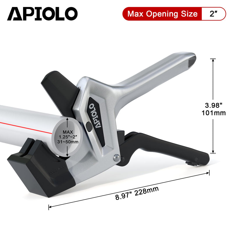 PVC Pipe Cutter - 2 Inch Heavy Duty, SK5 Manganese Steel Blade, Aluminum Body, One-Click Blade Replacement, 2 Free Spare Blades | High Value, Low Price 2 lnch