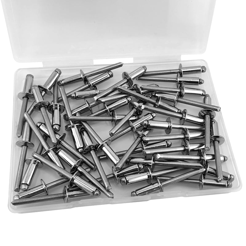 45 Pcs 1/4" x 5/8" Stainless Steel Blind Pro Rivets,6.4 x 16mm Pop Rivets,Stainless Steel Grip and Stainless Steel Mandrel 1/4" x 5/8"
