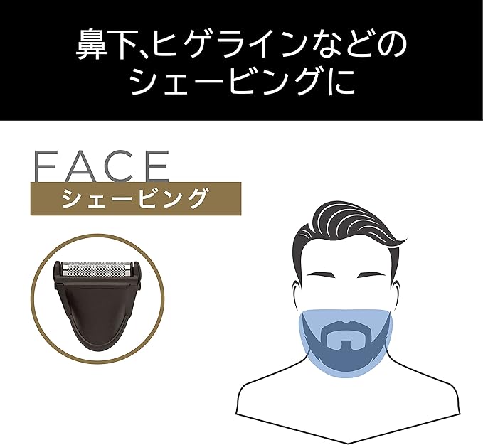Vidal Sassoon VSM-6110/KJ Men's Grooming Kit, Beard Design, Shaving, Eyebrow Design, Nose Hair & Ear Hair Care, Body Grooming, Rechargeable, For Overseas Use, Black - NewNest Australia