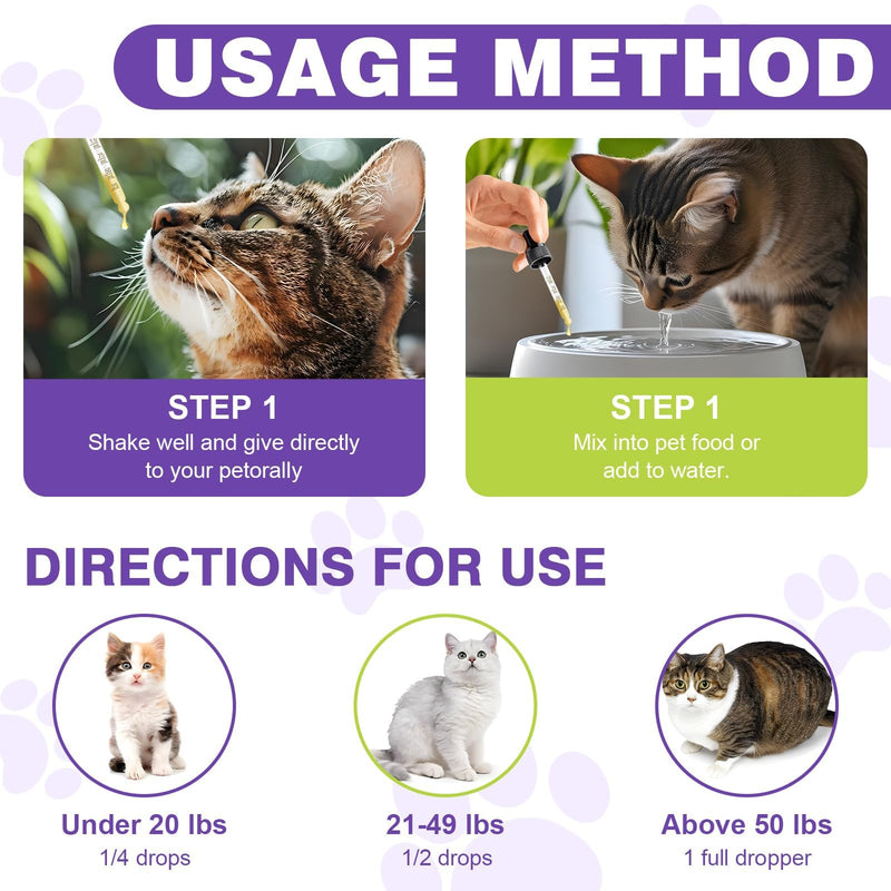 Cat Melatonin, Melatonin for Cats, Cat Tranquilizer to Anxiety Relief for Feline and Stressful Emotions in Kitten, Cats Sleep Aid to Promote Relaxation and Entry into Sleep in Kitten 120 ml