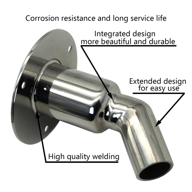 Diesel Heater Thru Hull Exhaust Skin,Stainless Steel 316,Fitting for 0.94"(24mm) Hose Pipe Diesel Parking Heater Marine Exhaust Port(Bent)