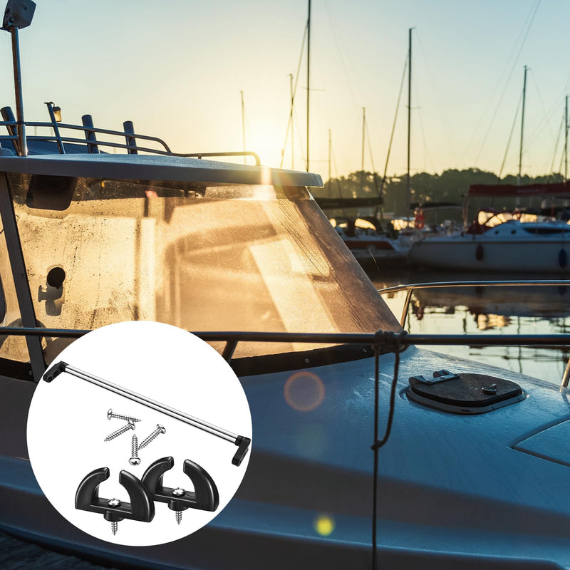 3 Pcs Boat Windshield Support Bar Replacement Set Marine Windshield Brace Kits 14" with Turn Latch Screws Aluminum for Walk Through Boats Ship Marines Vessel Window Bars Accessories