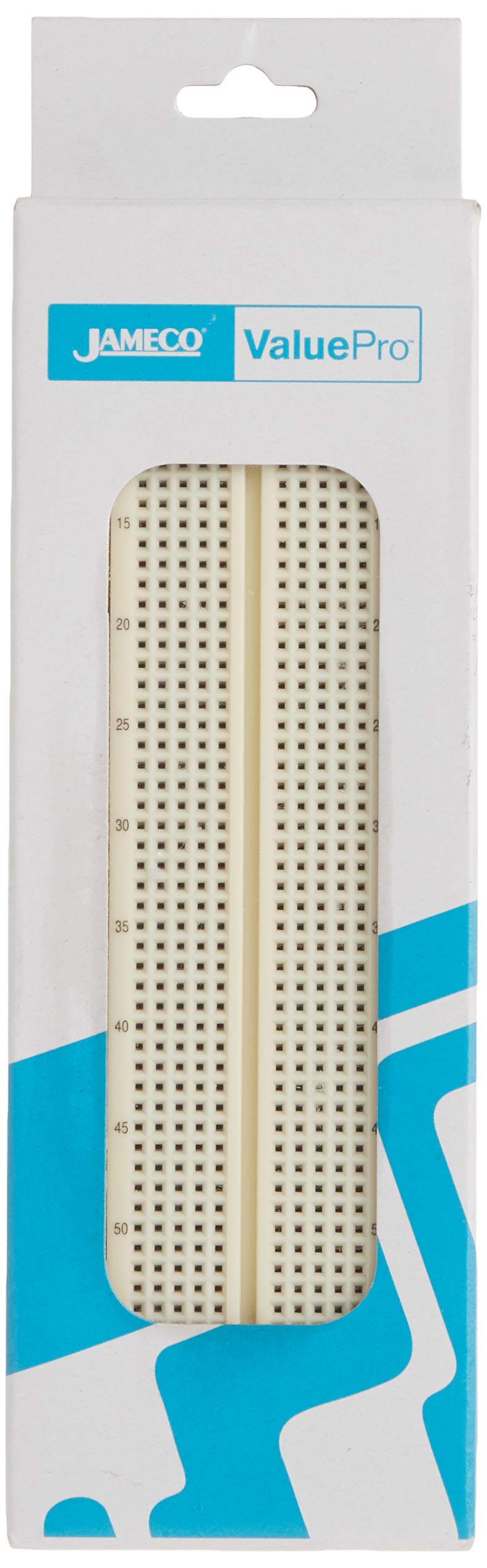 Jameco Valuepro 830-Point Solderless Breadboard, 6.5" x 2.125", 0.1" spread, Ideal for Prototyping and Classroom Projects - WBU-202-R