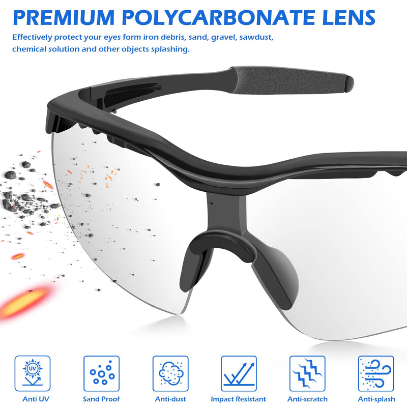 OXG 12 Pack Anti Fog Safety Glasses for Men, ANSI Z87.1 Safety Goggles Impact Scratch Resistant Eye Protection for Work Clear