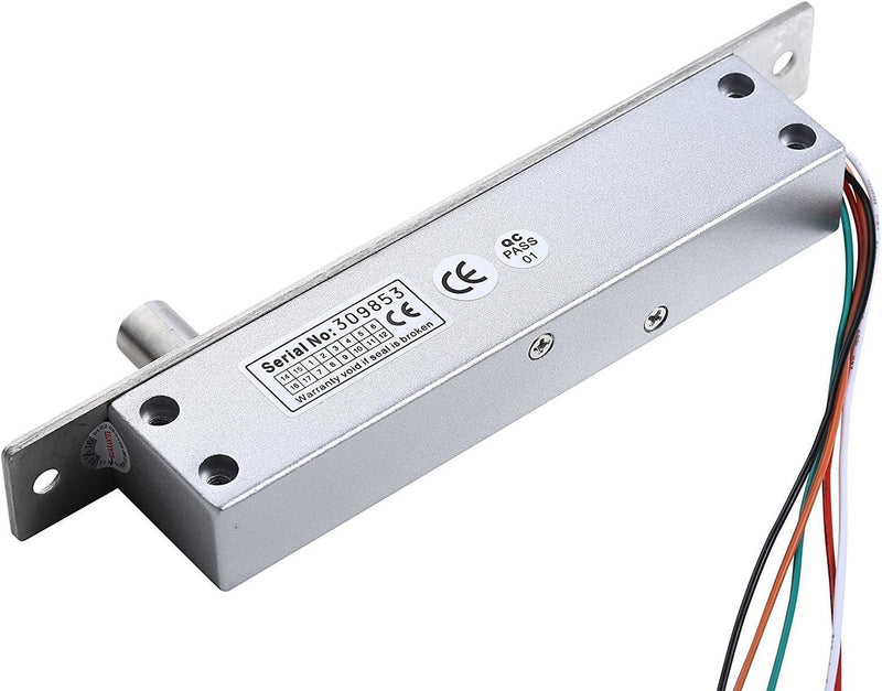 UHPPOTE Fail Secure DC12V Deadbolt Electric Drop Bolt Plug Narrow Door Lock Time Open Wire
