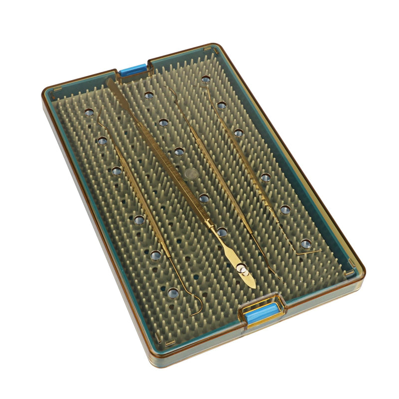 Plastic Autoclavable Instruments Storage Box S/M/L Size For Instruments Sterilization Tray Case with Silicone Mat (S SIZE) S SIZE