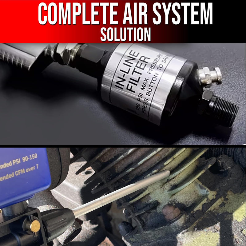 Le Lematec Sand Blaster + Water Separator + Air Regulator Combo for Precision Blasting & Air Control Lont Tip + AI303-C1 + AR-01)