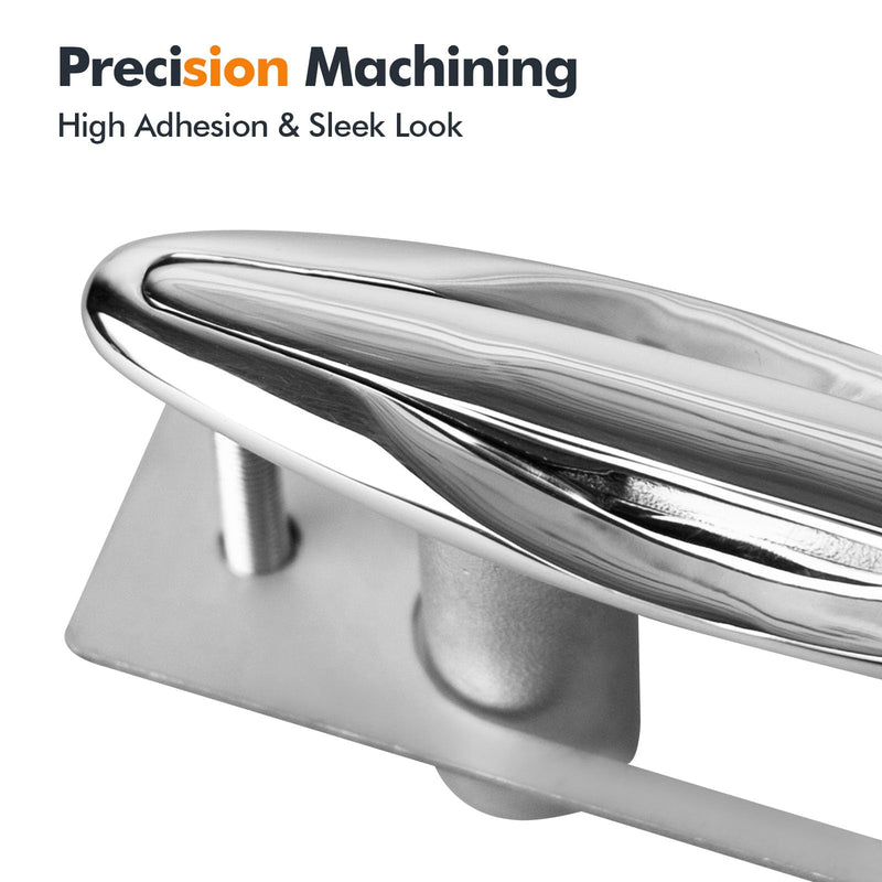 5" 6" Pull Up Flush Mount Cleat 2 Pack, Stainless Steel 316 Boat Dock Deck Retractable Low-Profile Mooring Rope Cleat with Backing Plate and Lock Nuts 5 inch Pull Up Cleat