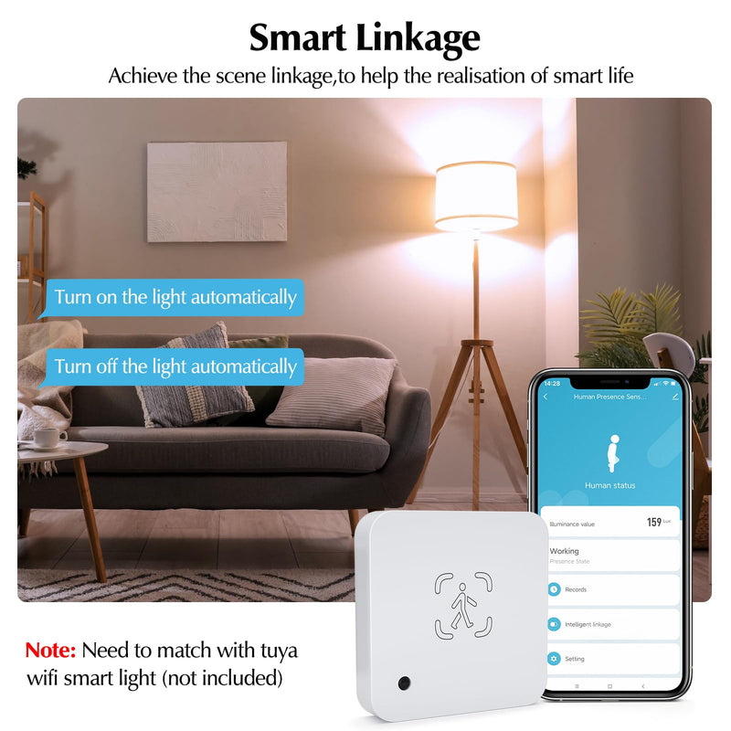 eMylo WiFi Human Presence Sensor, WiFi Millimeter Wave Radar Detection - No Hub Needed, 24/7 Smart Detection for Home & Business, Compatible with TUYA/Smart Life(2.4 GHz Wi-Fi Required) (3) 3