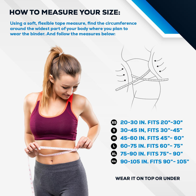NYOrtho Abdominal Binder Lower Waist Support Belt - Compression Wrap for Men and Women MADE IN USA (30" - 45") 3 Panel - 9" 3 Panel - 9" High 30-45 Inch (Pack of 1)
