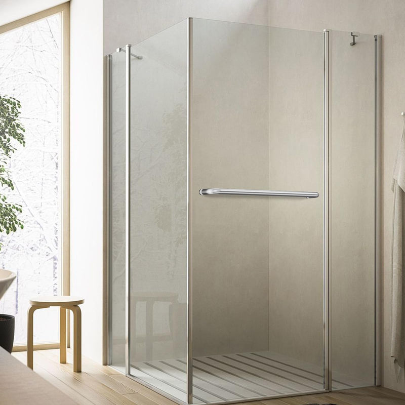 Ranbo Glass Shower Door Towel Bar 24 Inch Stainless Steel Sliding Shower Door Handle Replacement with Brushed Nickel Finish for Commercial and Residential Glass Doors