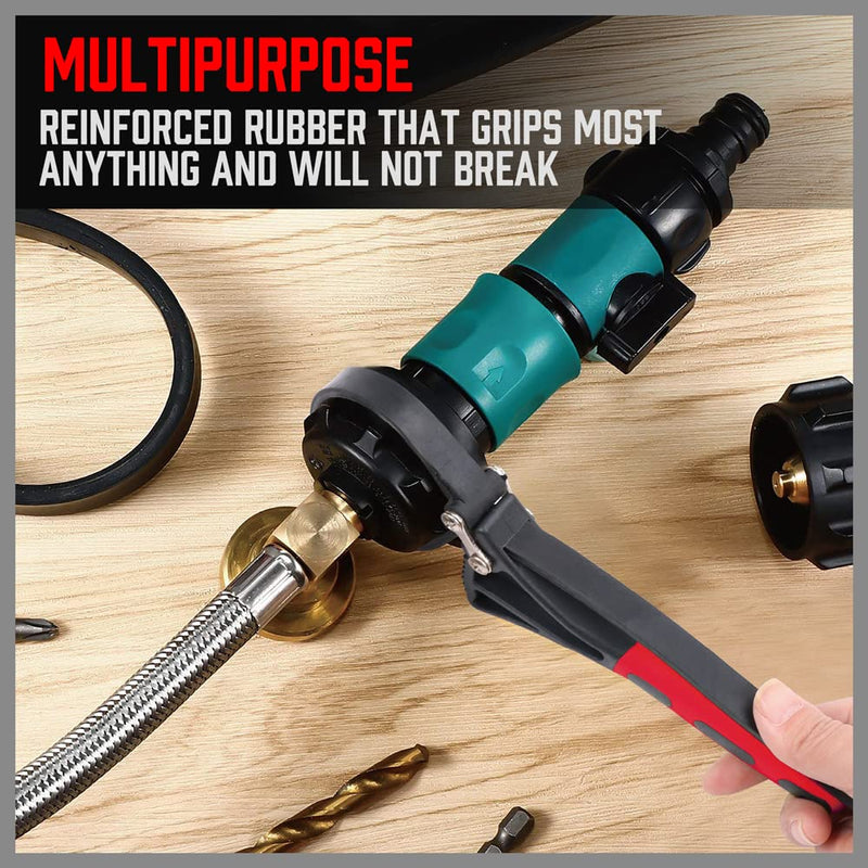 Rubber Strap Adjustable Wrench Set - 2-Piece Oil Filter Pipe Jar Opener 4"-6-3/8" Strong Grip Plumbers Universal Spanner Drain Sewer Cap Sink Pliers Nut Shower Head Valve Removal 2-Piece Rubber Strap Adjustable Wrench Set