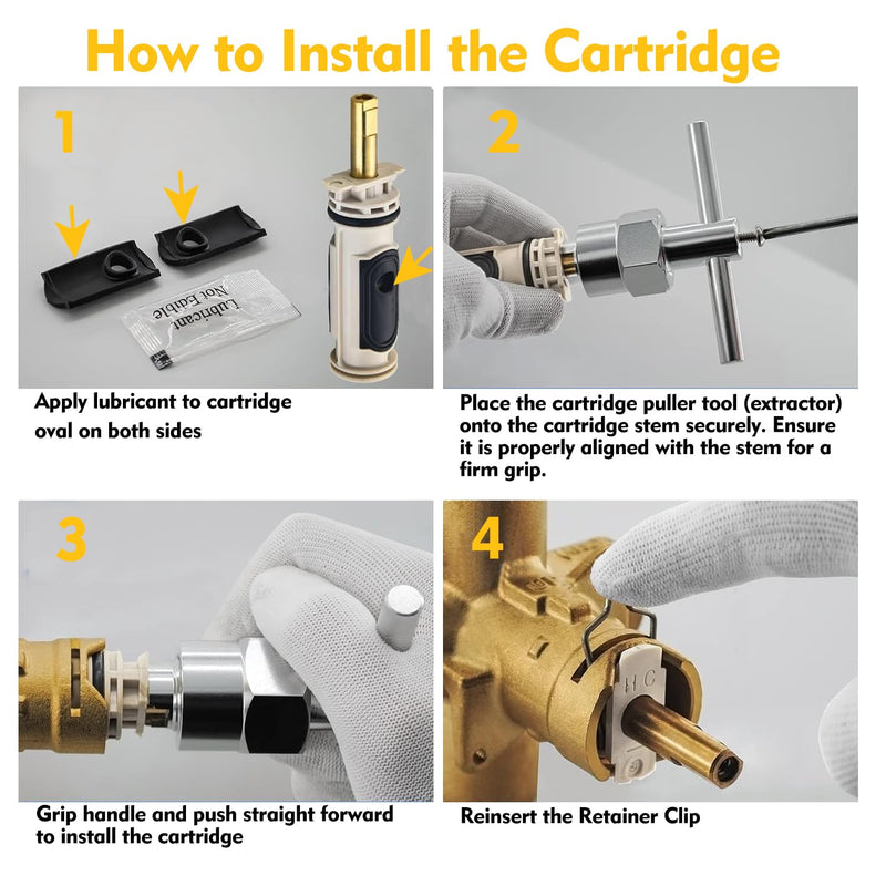 1222 Replacement Cartridge for Moen, Compatible with One Hanlde Posi Temp Faucet, with 116653 Handle Adapter Kit & 104421 Removal Too, Bathtub Shower Valve Parts and Removal Tool