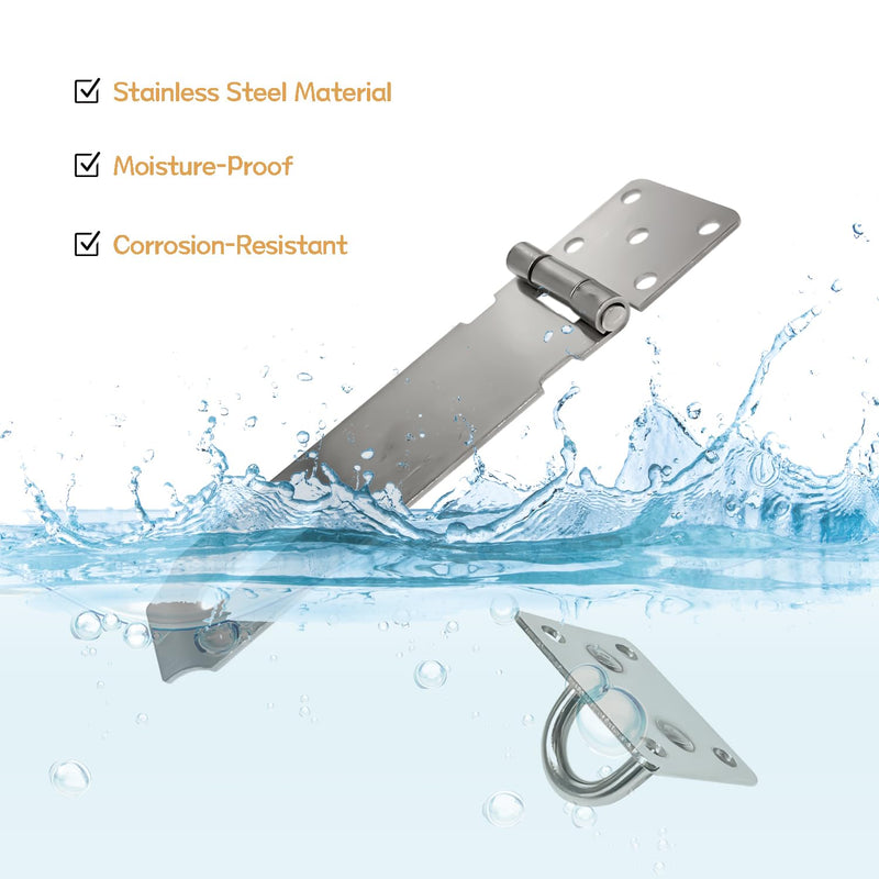 3 Pack Door Lock Latch, 3 Inch Hasp Latch Stainless Steel Safety Padlock Latch, Extra Thick Gate Lock with 30PCS Screws DD030-3