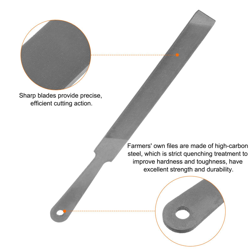 HARFINGTON Farmers Own Files 6 Inch High Carbon Steel Single Cut Flat Hand Rasp File for Deburring and Removing Material