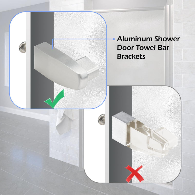 Aluminum Shower Door Towel Bar Brackets for Alumax/Basco Framed Sliding Glass Shower Door Towel Rod, Sliding Doors Replacement Parts