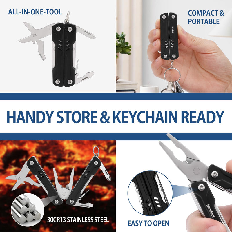 NexTool Keychain Multitool, 9 in 1 Mini Multitool with Needle Nose Pliers, Scissors, SIM Extractor and Screwdrivers for Travel, EDC, TSA Approved Multitool, Bladeless Small Multitool(Mini Sailor Lite) Pocket Size Mini Sailor Lite