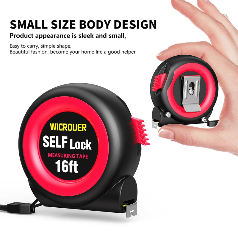 Tape Measure, 16 FT Self-Locking Tape Measure, Steel Made Retractable Measurement, Imperial/Metric Scale, MID Precision, Easy to Read Tape Measure, Used for Architects, Carpenters, Handicrafts.