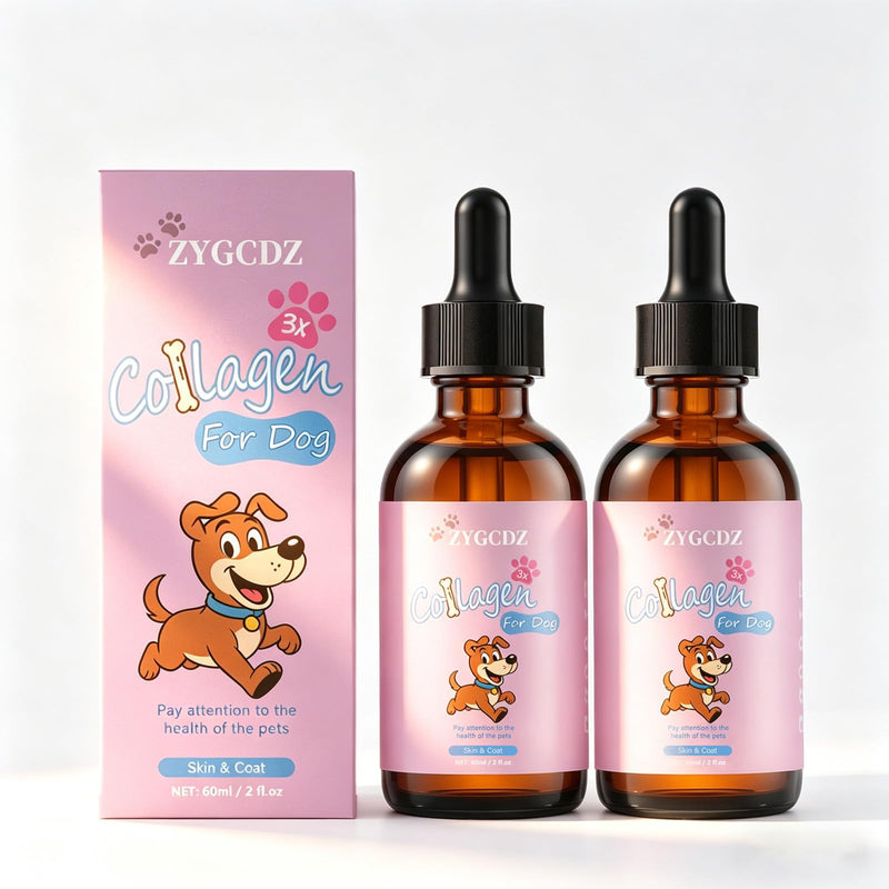 Liquid Collagen Supplement for Dogs - Supports Joint Health, Skin & Coat Vitality, and Digestive Wellness, 2 Fl Oz Premium Formula (2 Pack) (1) 1