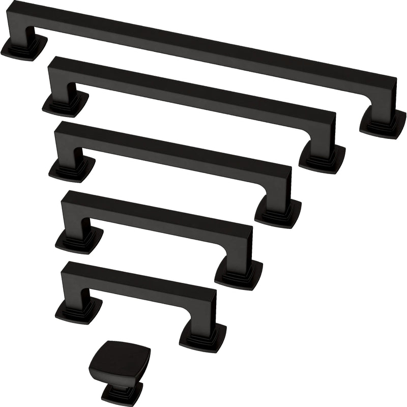 Franklin Brass Parow Cabinet Knob, Matte Black, 1-1/8 in (29mm) Dresser Drawer Pull, 10 Pack, P29542Z-FB-B