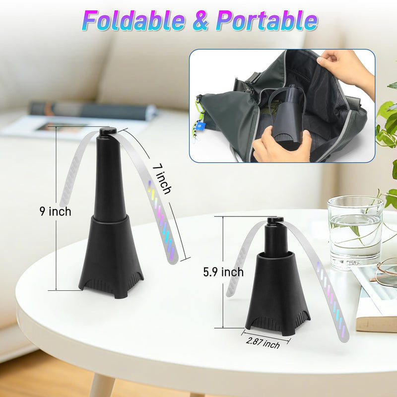 6 Packs Food Fans for Tables, AA Battery Powered, Portable Table Fans with Holographic Blades and Hook, Table Food Spinner Quiet for Picnic Home Party BBQ, Black