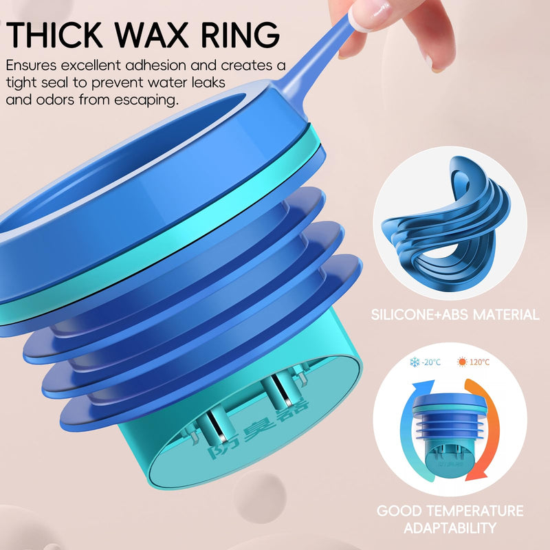 2PCS Toilet Flanges Wax Rings with Prevent Backflow Valve - Thick Wax Bowl Ring Fits 3.2-4 inch Waste Lines Easy Installation