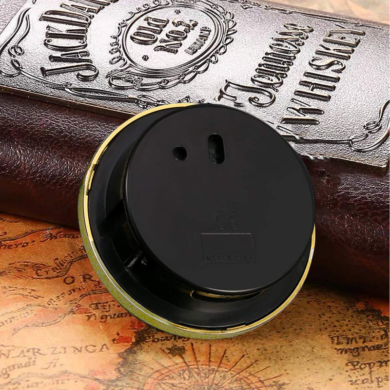 HILLHOME Mini Quartz Clock Insert 2.8 Inch (70 mm) Round Quartz Movement Miniature Clock White Dial Gold Trim Arabic Numerals, Fit 2.4 Inch (61 mm) Diameter Hole 2.8 Inch/70mm