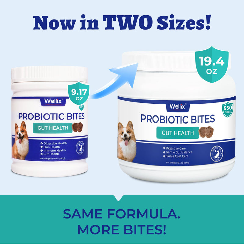 Wellix 19.4oz Probiotics for Dogs - Dog Probiotics and Prebiotics with Pumpkin - Improve Digestive Health, Allergies and Itchy Skin Relief Natural Gut Health Supplements for Small Medium Senior Dog