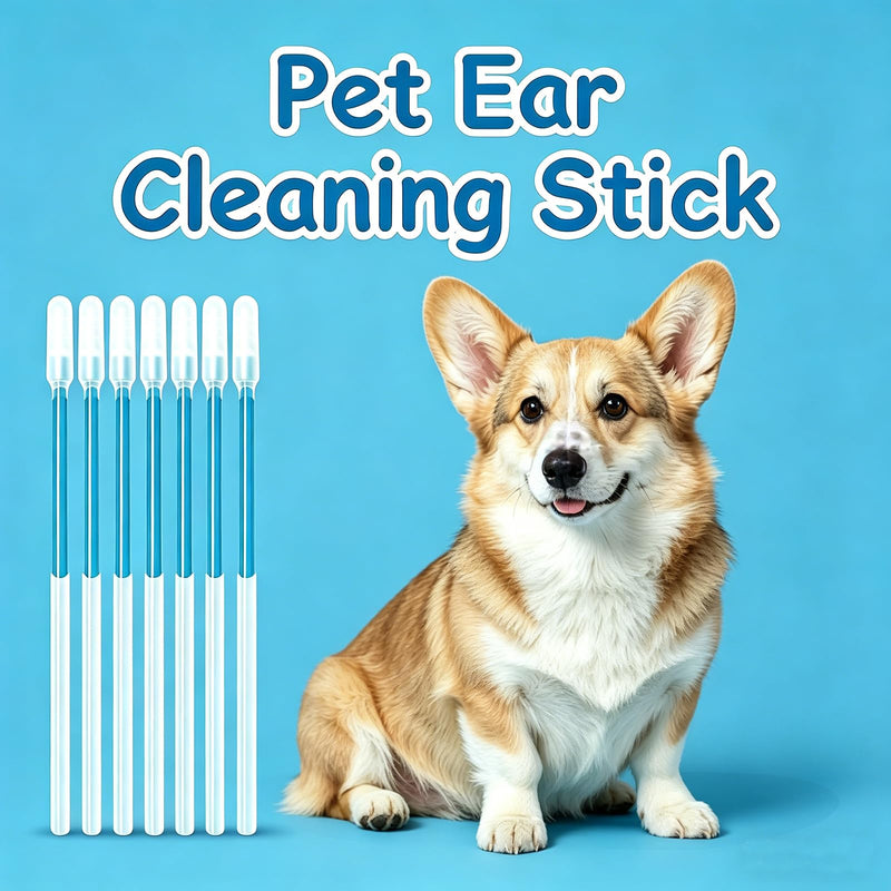 48 Pcs Pet Ear Cleaning Stick, Adhesive Ear Cleaning Tools for Dog and Cat, Sticky Resin Head, Gentle Safety Pets Earwax Removal Tools 48