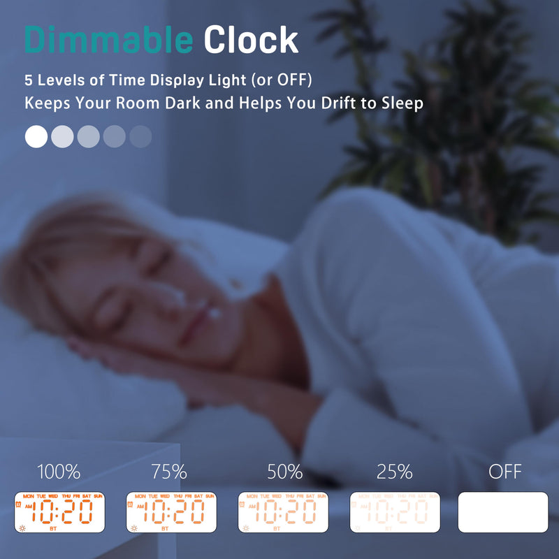 Sunrise Alarm Clock White Noise Sound Machine with 25 Soothing Sounds, 17 NightLights, Bluetooth Speaker Wake Up Light Alarm Clock for Bedrooms, Heavy Sleepers, Baby, Kids, Adults, Seniors, Ideal Gift M
