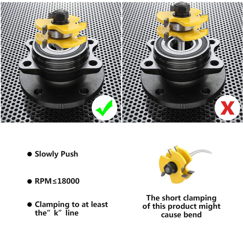 1/4" Tongue and Groove Router Bits - Set of 2Pcs 1/4 Inch Shank Router Bit Set 3 Teeth Adjustable T Shape Wood Milling Cutter 1/4" Shank - NewNest Australia