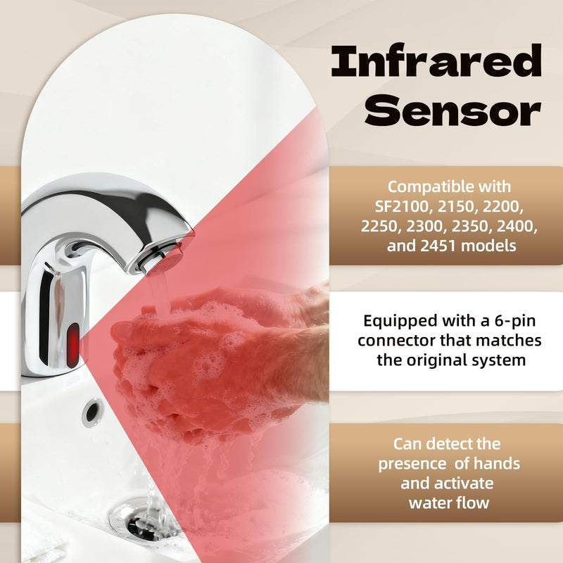 SFP-41-A SF Series Faucet Sensor Replacement Kit, Compatible with Sloan SF Series Electronic Faucets, for SF2100 2150 2200 2250 2300 2350 2400 2451 Models, 6-Pin Connector