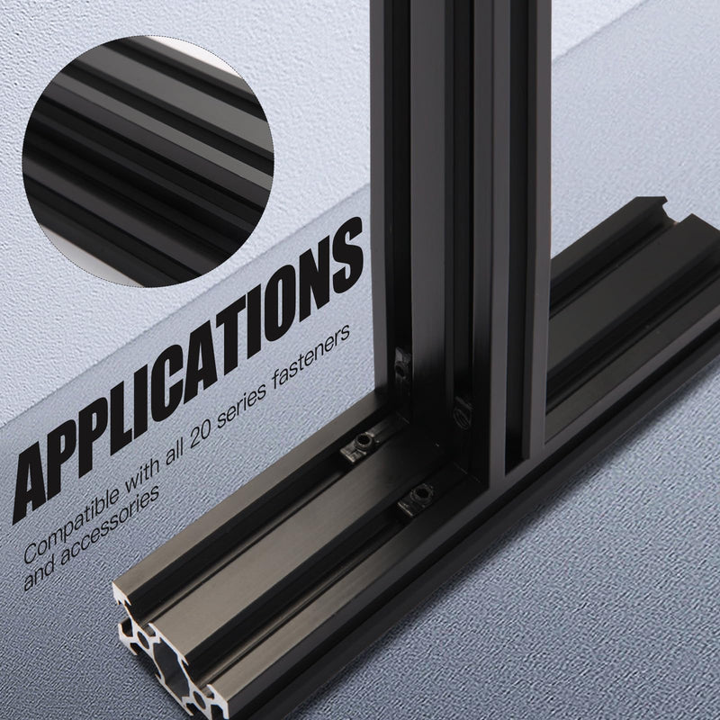 2pcs 350mm V Slot 2040 Aluminum Extrusion European Standard Anodized Black Linear Rail for 3D Printer Parts and CNC DIY (13.8inch) 2PCS 2040V
