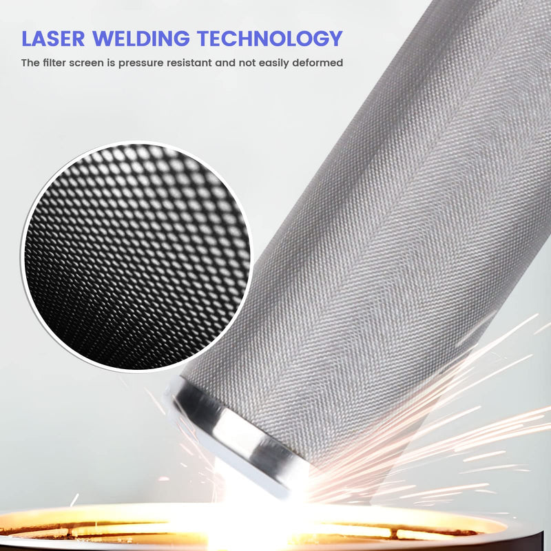 Stainless Steel Cleanable Wire Mesh Filter Cartridge 10”Length,2.5"OD(25 Micron) 25 micron