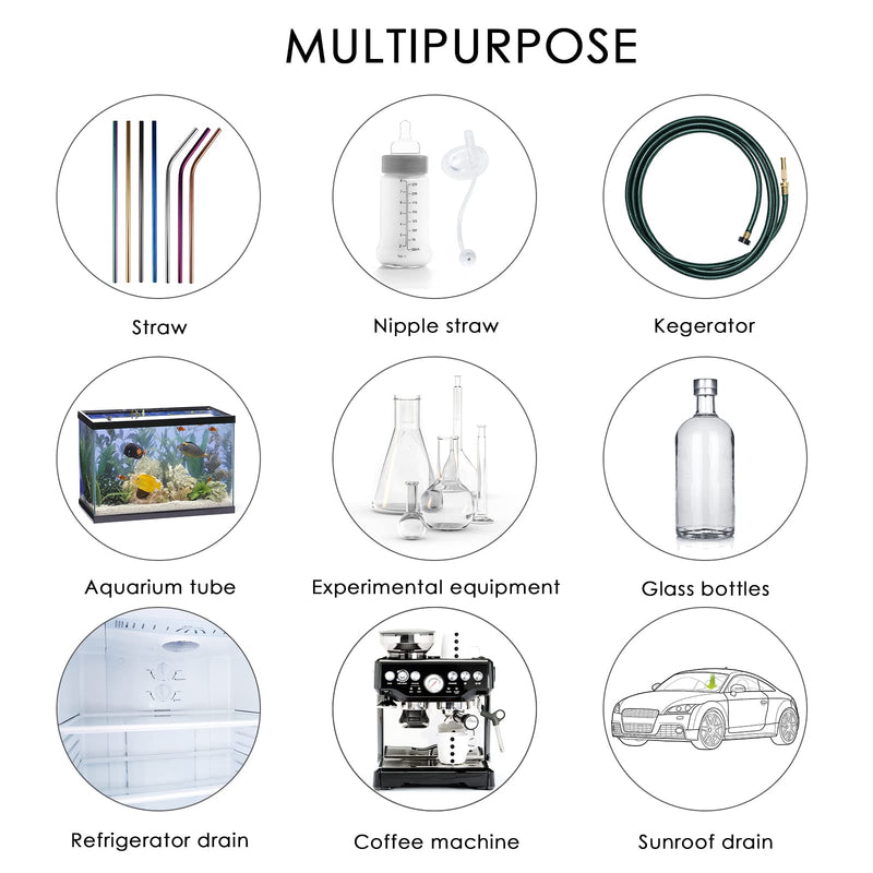 40 Inches Brush Cleaner for Cleaning Straw, Kegerator, Feeding Tube, Siphon Hose, Sunroof Drain, Refrigerator Drain, 4PCS (White) 1-white