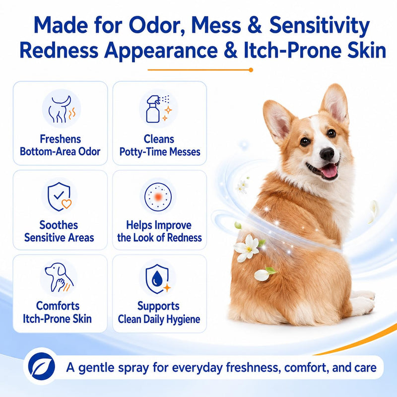 Professional Dog Anal Gland Spray - Advanced Silver Ion Formula for Scooting Relief & Odor Control - Soothes Itchy Glands & Irritation with Aloe - Safe & Effective Pet Butt Care