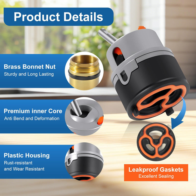 RP50587 Delta Faucet Cartridge Replacement for DST Single Handle Kitchen and Lavatory Sink Faucets Repair Parts, Compatible with Delta RP50587 Cartridge Valve w/ RP51503 Bonnet Nut