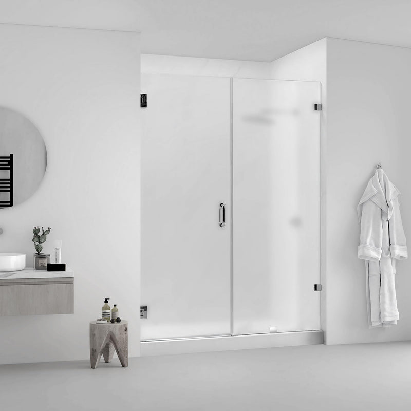 Brass Shower Door Hinge, 90 Degree Offset Glass Door Hinges, Wall Mount for 5/16"-1/2"(8-12mm) Tempered Glass, Heavy Duty Hinge for Frameless Glass Installation, Chrome 90 Degree_A