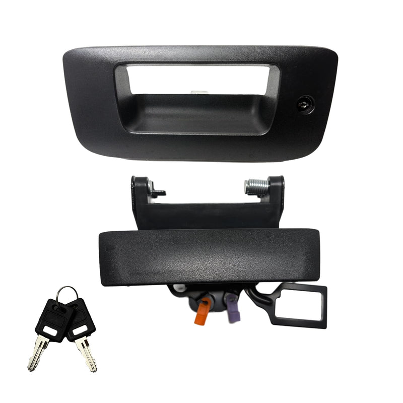 22755305 Locking Tailgate Handle Latch w/Bezel & Lock Cylinder Compatible with 2007-2014 Chevrolet Silverado 1500 2500 HD 3500 HD | GMC Sierra 1500 2500 HD 3500 HD Tailgate Lock Assembly
