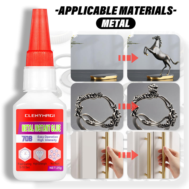 Super Glue for Metal, 2 Pack Metal Glue Designed for Bonding Metal to Plastic or Wood, Waterproof, Heat-Resistant, Strongest Metal Glue Ideal for DIY Crafts and Instant Bonding