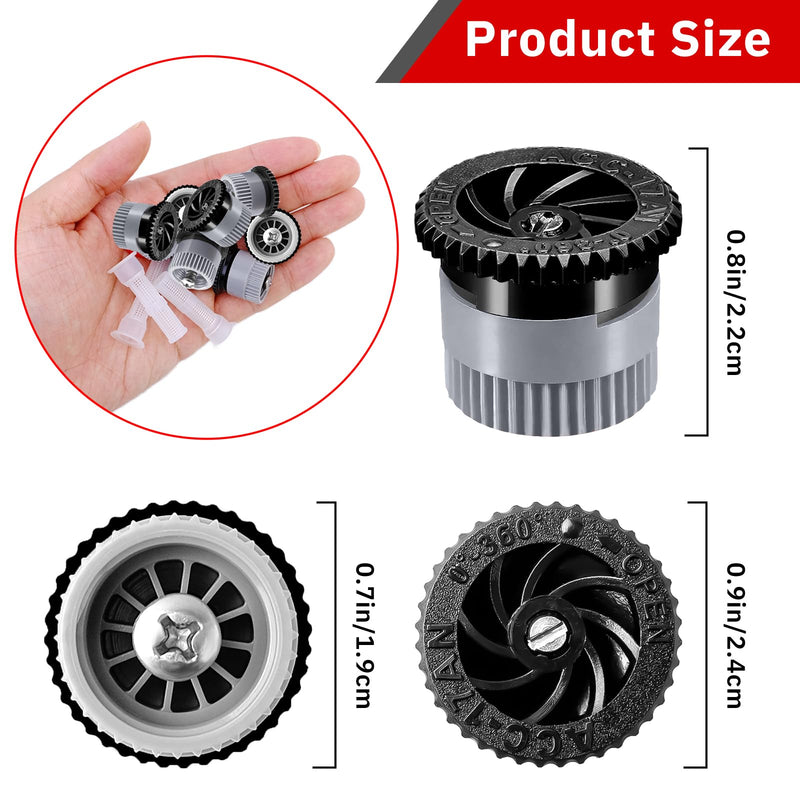 10 Pieces Variable Arc Nozzle, Replacement Pop-up Sprinkler Heads Compatible with Hunter, RainBird, Orbit High Efficiency Pop Up Sprinklers for Garden Lawn Irrigation (17AN)