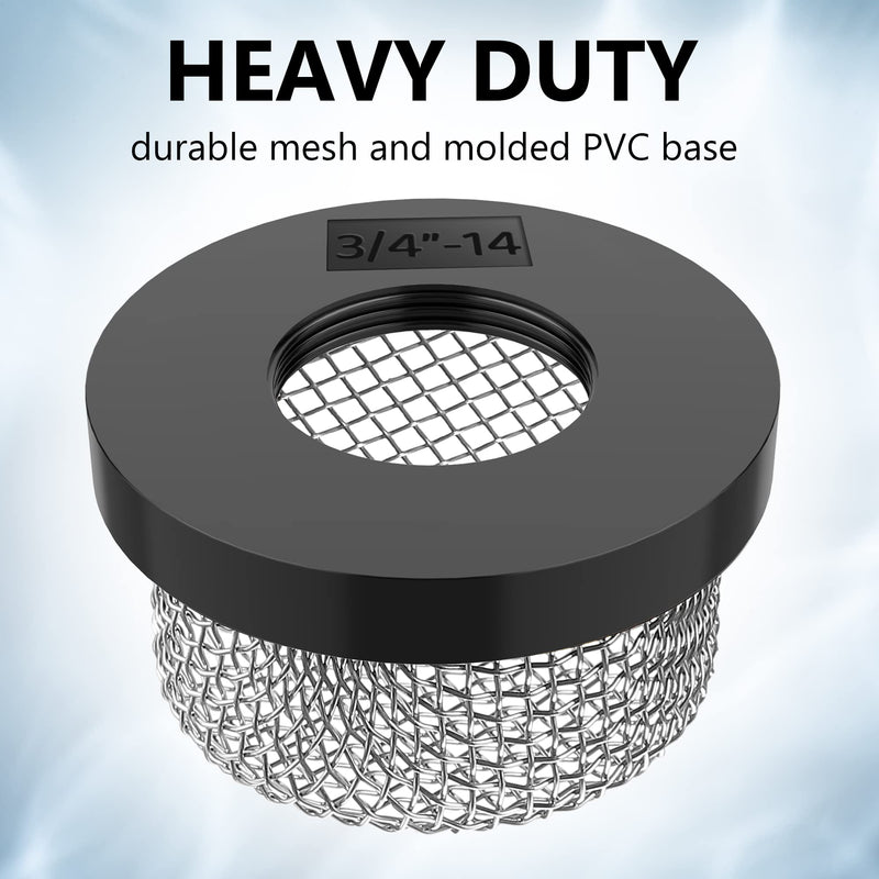 Saillong Stainless Steel Mesh Strainer ¾ Inch -14, Aerator Screen Strainer Stainless Mesh Compatible with Livewell Pump, MA-023 Screw on Strainer Industrial Plumbing Inline Strainers (2 Pcs) 2