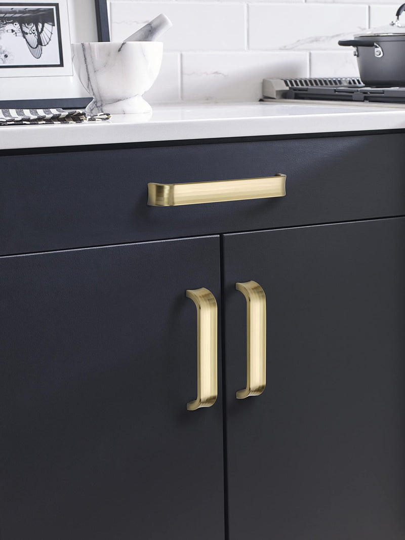 Amerock | Cabinet Pull | Golden Champagne | 7-9/16 inch (192 mm) Center to Center | Concentric | 1 Pack | Drawer Pull | Drawer Handle | Cabinet Hardware 7-9/16 Inch (192 mm) Center-to-Center