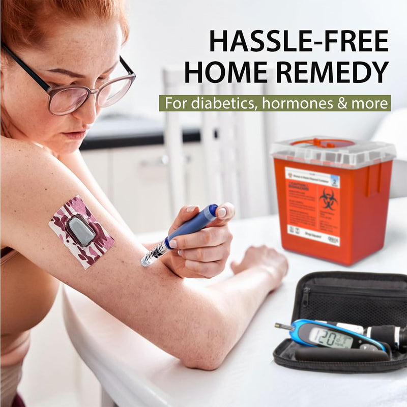 Sharps Containers for Home and Professional Use, 2 Quart Needle Disposal Container, Syringe Disposal for Home, Biohazard Containers